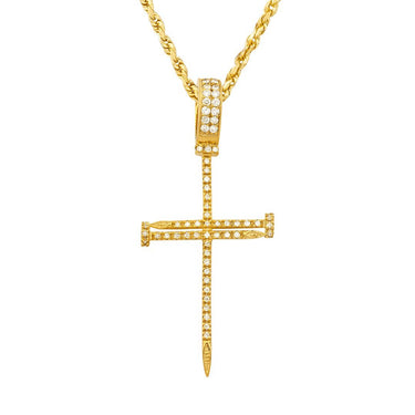 Yellow Diamond Cross Pendant in 14k Yellow Gold 0.65 Ctw